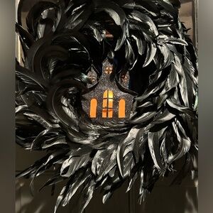 Black Feather Halloween Wreath